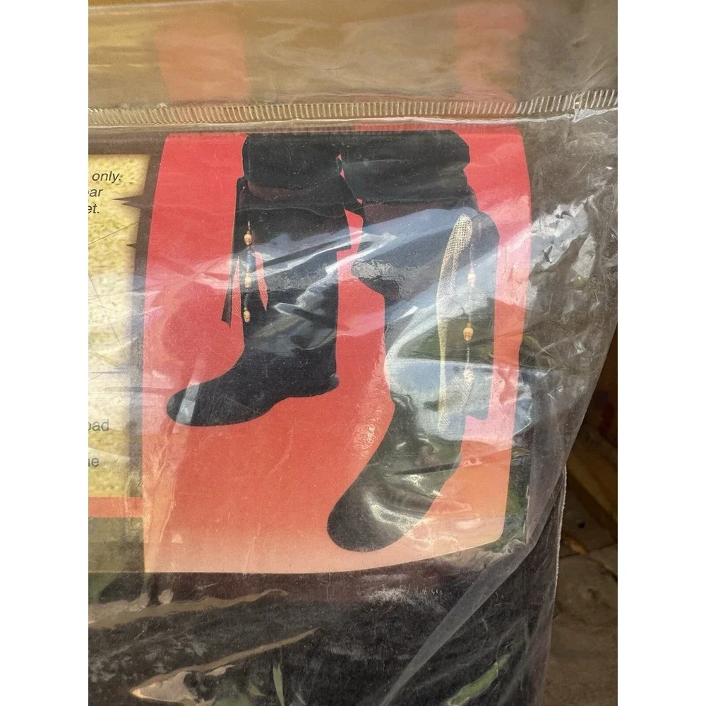 Adult Pirate Boot Cover Topper Black One Size‎ Fits Most Adults